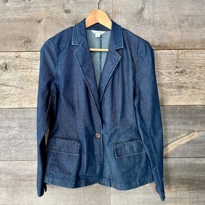 Sundance Tania Denim Blazer Jacket 10 Blue Button Casual Classic Office Tailored